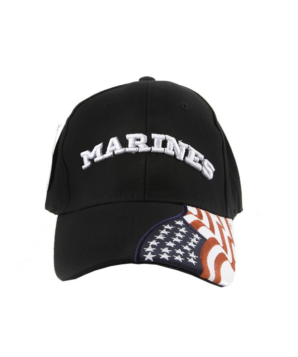 US Marines Corps embroidered cap Few Proud Military USA Insignia Adjustable Baseball Caps Hat - Black and White - CG124UHS0C5