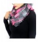 Soft Woven Plaid Infinity Scarf - Pink and Grey - CN127YK8G2J