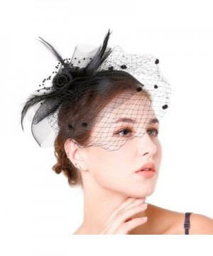 Fascinaor Feather Wedding Party Balck in  Women's Headbands in  Women's Hats & Caps