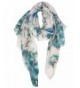 GERINLY Lightweight Shawl Scarf: Peony Print Beach Wrap For Hawaiian Vacation - Blue+turquoise - CQ17YH5S6IH