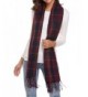 Women's Long Shawl Big Grid Winter Warm Lattice Large Scarf - Rose Viole - C7185QQES57