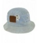 Dahlia Summer Sun Hat - Casual Distressed Denim Bucket Hat - Light Blue - CB11ZR0XYOJ