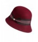 Overland Sheepskin Co Women's Classic Wool Felt Cloche Hat - Wine - C5186TQO6EA