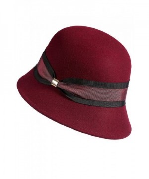 Overland Sheepskin Co Women's Classic Wool Felt Cloche Hat - Wine - C5186TQO6EA