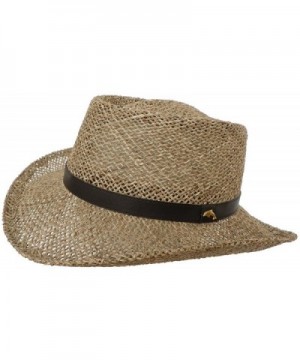 Broner Twisted Seagrass Straw Gambler Hat Golf Outdoorsman Fisherman - CR17Z6C6CXQ