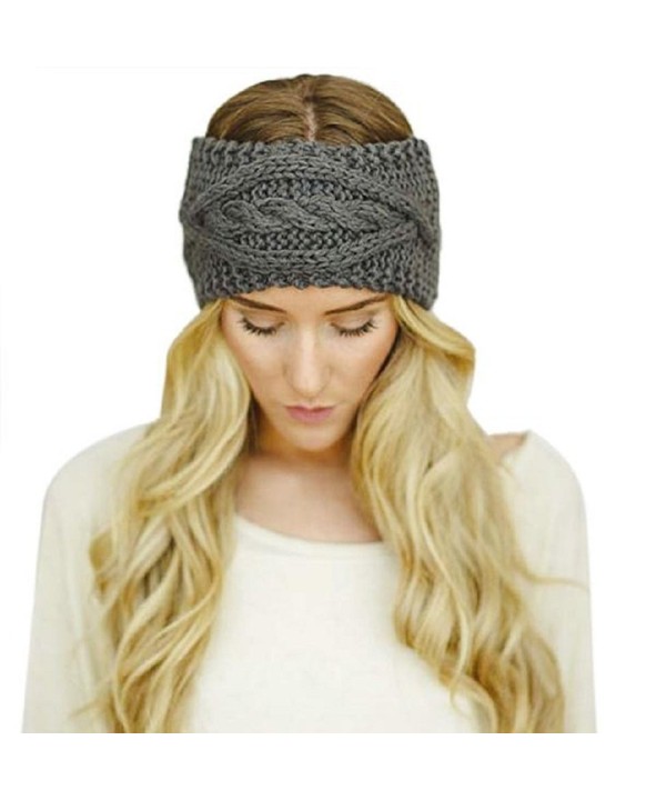 AutumnFall Knitted Headwrap Headband Ear Warmer Hair Muffs Band Winter Designer Style & Quality - Dark Grey - C2128WK8JVN