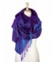 Paskmlna Paisley Jacquard Pashmina Shawl Wrap Scarf Stole - Purple018123 - CT1274IPO3P