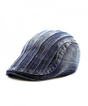The Hat Depot 200h4130 Thick Stitched Denim Newsboy Ivy Hat - Denim Blue2 - CJ12CEUPRSZ