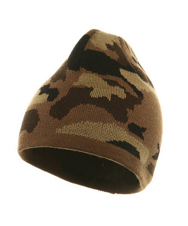 Camo Design Beanie-Camel Brown Khaki - CS111XOTA77