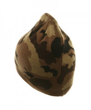 Camo Design Beanie Camel Brown Khaki