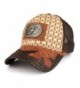 Trendy Apparel Shop Straw Design Metallic Scorpion Logo Trucker Mesh Adjustable Baseball Cap - Tan/Brown - C712O36I0WD