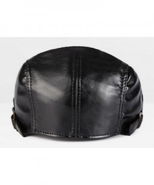 Leather Duckbill Vintage Newsboy Hat Black