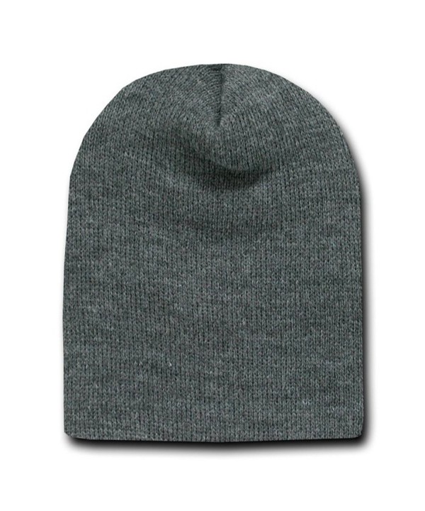 Decky 8 Inch Short Knit Beanie Ski Cap (One Size- Charcoal Grey) - CC119R100PZ
