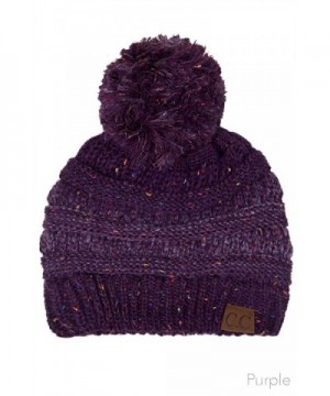 ScarvesMe Exclusive CC Confetti Knitted Beanie with Pom Pom - Purple - CW12K7FA8N7