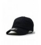 Heavy Washed Wax Coated Adjustable Low Profile Baseball Cap - Black/Without Buckram - CE12O1UXDNZ