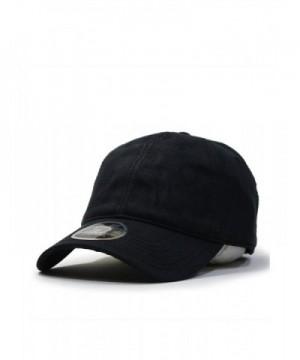 Heavy Washed Wax Coated Adjustable Low Profile Baseball Cap - Black/Without Buckram - CE12O1UXDNZ