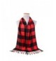 Women Warm Imitation Cashmere Plaid Checkered Scarf (Black&Red-170x38CM/66.92x14.96") - C81285TEPD7