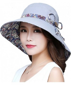 Ls Lady Womens Summer Flap Cover Cap Cotton Anti-UV UPF 50+ Sun Shade Hat With Bow. Adjustable Hat - Z Grey - CD182MIAI8A