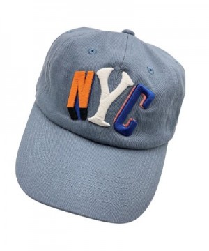 qumeng zzk QM NYC Baseball Cap Dad Hats 3D Embroidered Adjustable Snapback Cotton Unisex - Denim - CI187K06OOE