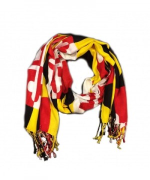 Maryland Flag Pashmina Scarf Shawl with University of Maryland Colors - C912O4PBIE6