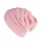 MuNiSa Slouchy Knit Baggy Hat Warm Oversized Stretchy Winter Beanie Cap - Pink - C9186N6D769