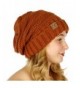 C.C Serenita Simple Oversized Slouchy Knit Winter Beanie Hat - Rust - CL1868ZCEQH