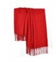 Sherry007 Women's Extra Large 78"x27" Cashmere Wool Blend Tassels Winter Blanket Scarf Shawl Wrap - Red - C912KHFOD4N