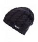 Wantdo Women's Knitted Soft Chunky Beanie Cap - Black - C8184YLAD5N