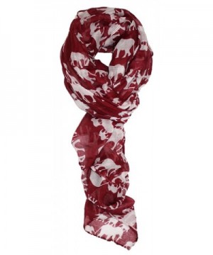 Ted and Jack - Walking with Elephants Silhouette Print Scarf - Burgundy - C4121L9XQB5