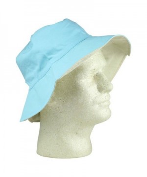 Womens Ponytail Bucket Blue Ivory in Women's Bucket Hats
