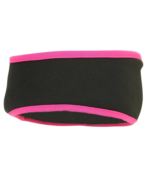 Women's Sport Fleece Headband / Earwarmer with Pony Tail Hole - Hot Pink - CJ1278UW3A5