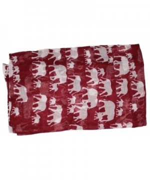 Ted Jack Elephants Silhouette Burgundy in Fashion Scarves