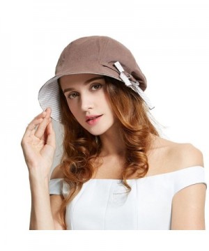 Afala Women Packable Beach Summer Hats Bucket Hats Cloche Hats- Lightweight for Travel Vacation - Brown - CC17YXCUH9N