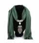 Women Tassels Wrap- Misaky Necklace Scarves Owl Pendant Jewelry Scarf Shawl - Green - CJ12MB8KG0J