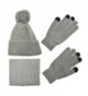 Knit Scarf/Hat/Gloves Set- Soft Warm Beanie- Touch Screen Unisex Cable Knit Winter Cold Weather Gift - Gray - C61893M2EXH