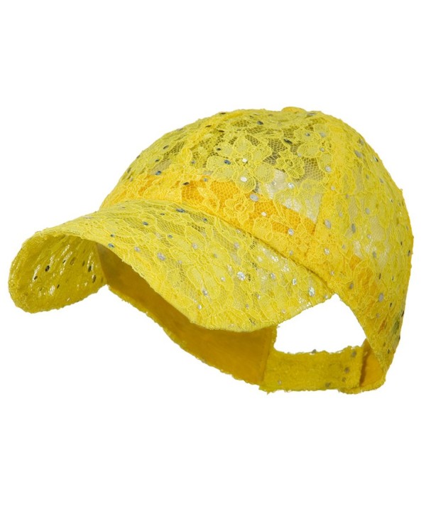 Lace Sequin Glitter Cap - Yellow W41S52F - CD110A3TS15