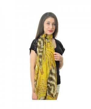 Cozzy Land Leopard Scarf Yellow 76 inches in Fashion Scarves