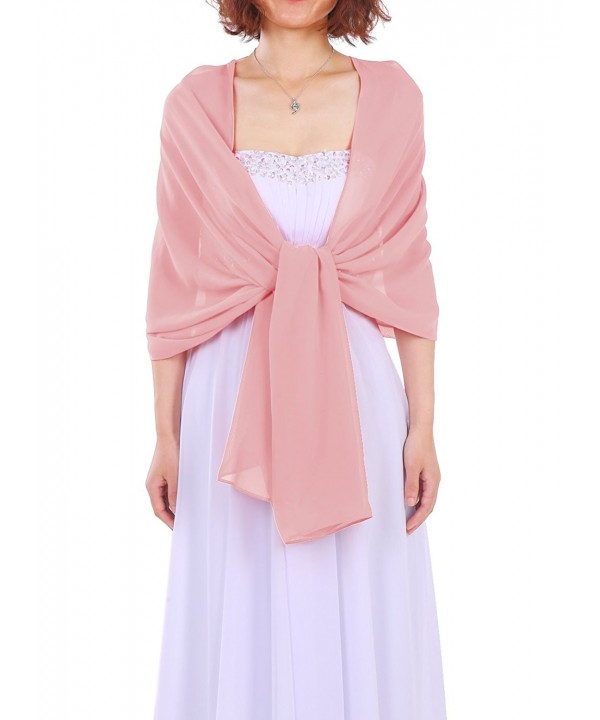 Dressystar Soft Chiffon Shawls Scarves for Bridal Evening Party 25 Colors - Blush - CL11QRJC4GN