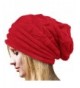 AutumnFall Women's Winter Beanie Knit Crochet Ski Hat Oversized Cap Hat Warm (Red - Polar Fleece Lining) - CP12NZV0WZR