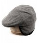 Epoch hats 100% Wool Herringbone Winter IVY Cabbie Hat w/Fleece Earflaps - Driving Hat - Charcoal Gray - C912NZAIGMP