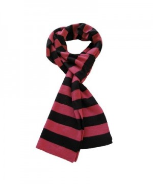 Soft Knit Striped Scarf - Black & Pink - CM112PL9W0X