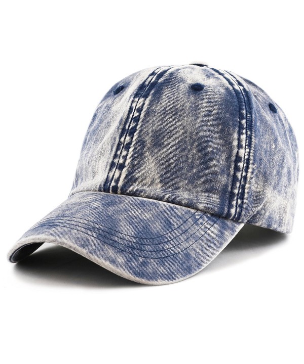 The Hat Depot 1400 Unisex Cotton Pigment Dyed Low Profile Six Panel Plain Cap - Blue - CO12ID8J2YH