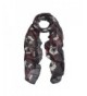 Elegant Viscose Artistic Plum Blossom Floral Print Fashion Scarf Wrap - Black - CJ12LR8UX2F