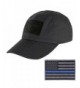 Condor Tactical Cap with Thin Blue Line Morale Patch Bundle - Black - CI12MZHPRPB