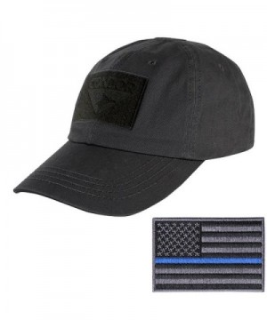 Condor Tactical Cap with Thin Blue Line Morale Patch Bundle - Black - CI12MZHPRPB