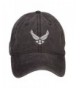 US Air Force Silver Logo Embroidered Washed Cap - Black - CQ126E0PLMX