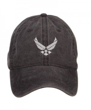 US Air Force Silver Logo Embroidered Washed Cap - Black - CQ126E0PLMX