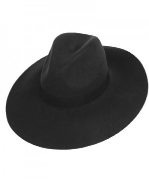 Big Brim Wool Felt Fedora - Black - C2129SN343V