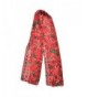Holiday Christmas Oblong Scarf Wrap - Red Poinsettia - CU1880DO8G7
