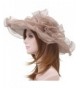 Janey&Rubbins Women Portable Double-Layer Lace Ruffle Wide Brim Sun Hat - Ph310-coffee - CE12F6Z96J1
